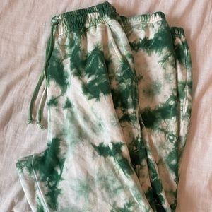 Green Tie-Dye Women's Pants